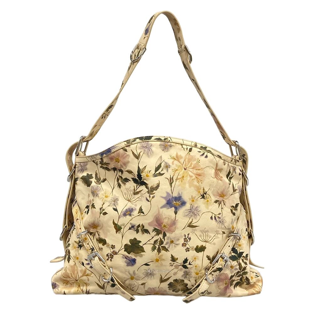 Givenchy Voyeu Medium Shoulder Bag Cream Purple Multi